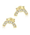 Semicircle CZ Stone Silver Ear Stud STS-5105